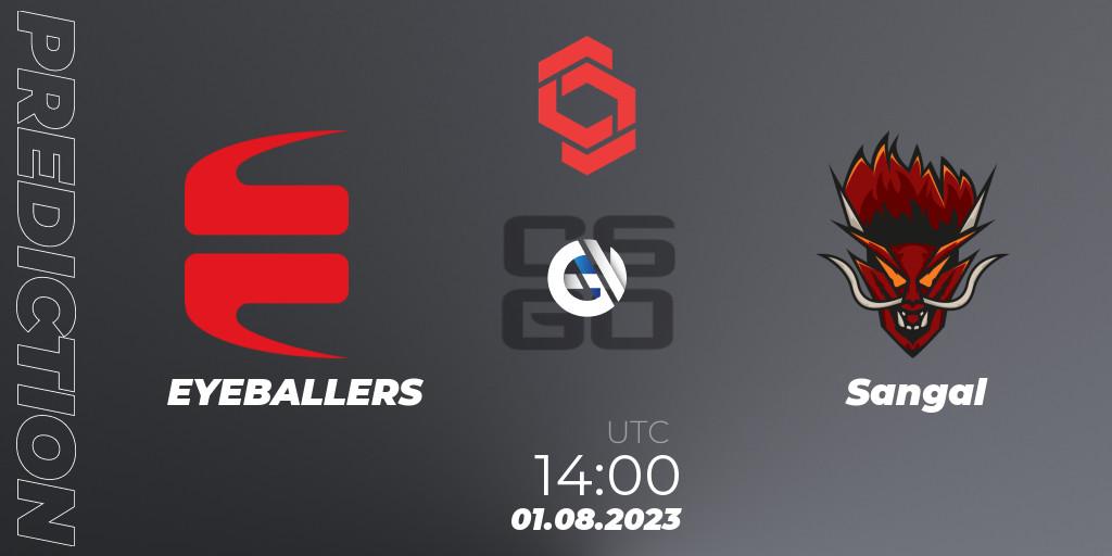 EYEBALLERS vs Sangal: Match Prediction. 01.08.2023 at 14:00, Counter-Strike (CS2), CCT Central Europe Series #7