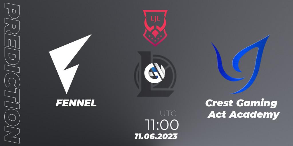 FENNEL vs Crest Gaming Act Academy: Match Prediction. 11.06.2023 at 11:00, LoL, LJL Summer 2023