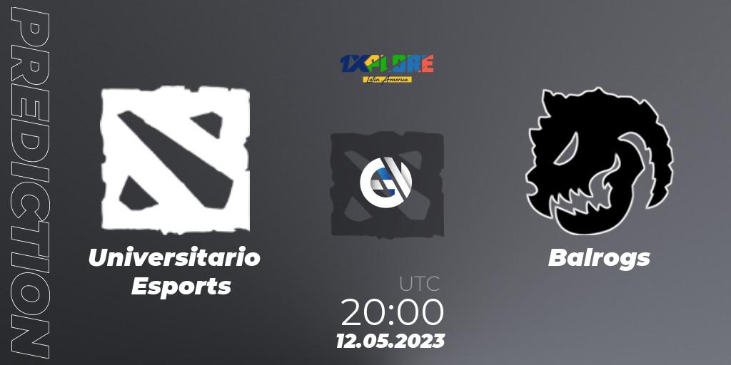 Universitario Esports vs Balrogs: Match Prediction. 12.05.2023 at 20:15, Dota 2, 1XPLORE LATAM #3