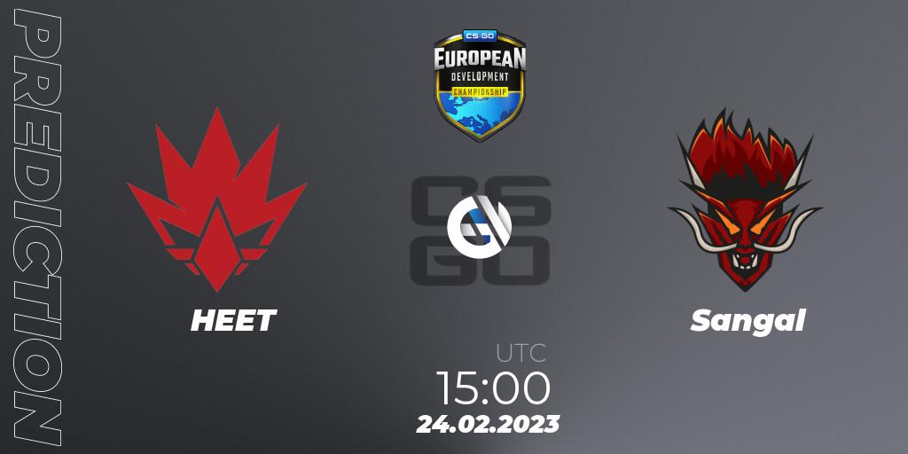 HEET vs Sangal: Match Prediction. 24.02.2023 at 15:00, Counter-Strike (CS2), European Development Championship 7