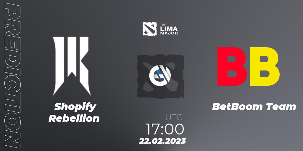 Shopify Rebellion vs BetBoom Team: Match Prediction. 22.02.23, Dota 2, The Lima Major 2023