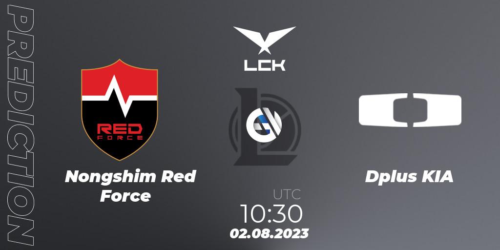 Nongshim Red Force vs Dplus KIA: Match Prediction. 02.08.2023 at 10:30, LoL, LCK Summer 2023 Regular Season