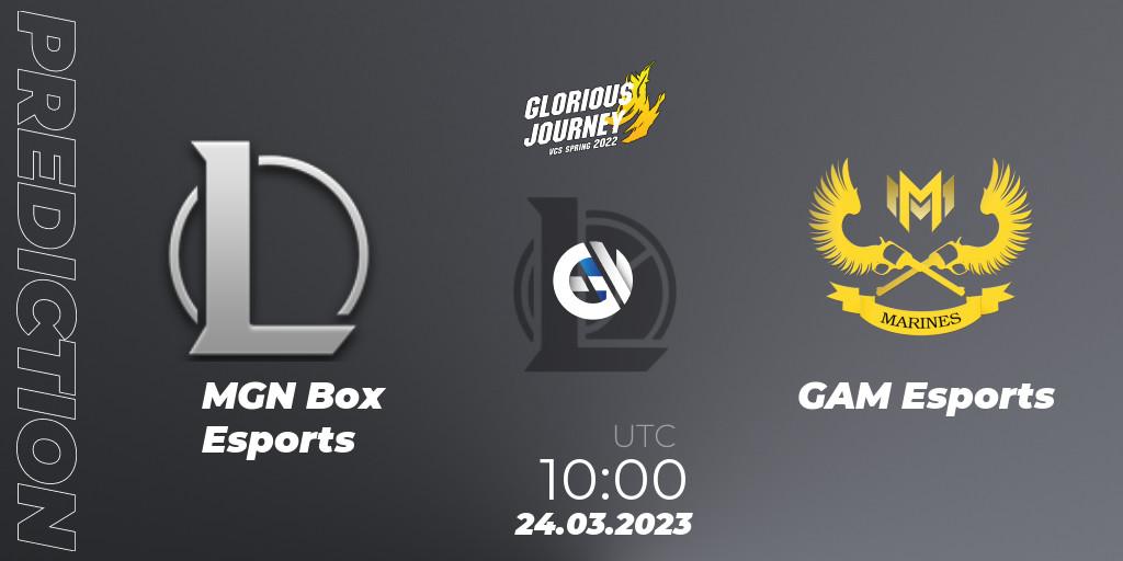 MGN Box Esports vs GAM Esports: Match Prediction. 02.03.2023 at 13:10, LoL, VCS Spring 2023 - Group Stage
