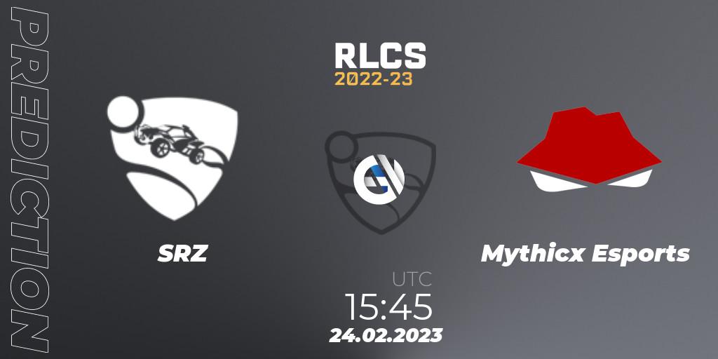 SRZ vs Mythicx Esports: Match Prediction. 24.02.2023 at 15:45, Rocket League, RLCS 2022-23 - Winter: Sub-Saharan Africa Regional 3 - Winter Invitational