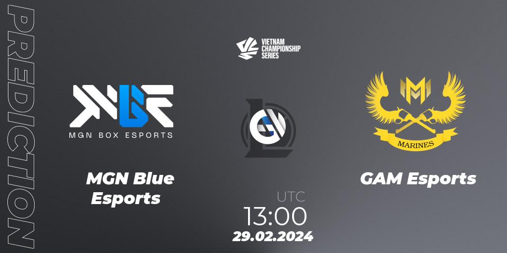 MGN Blue Esports vs GAM Esports: Match Prediction. 29.02.24, LoL, VCS Dawn 2024 - Group Stage