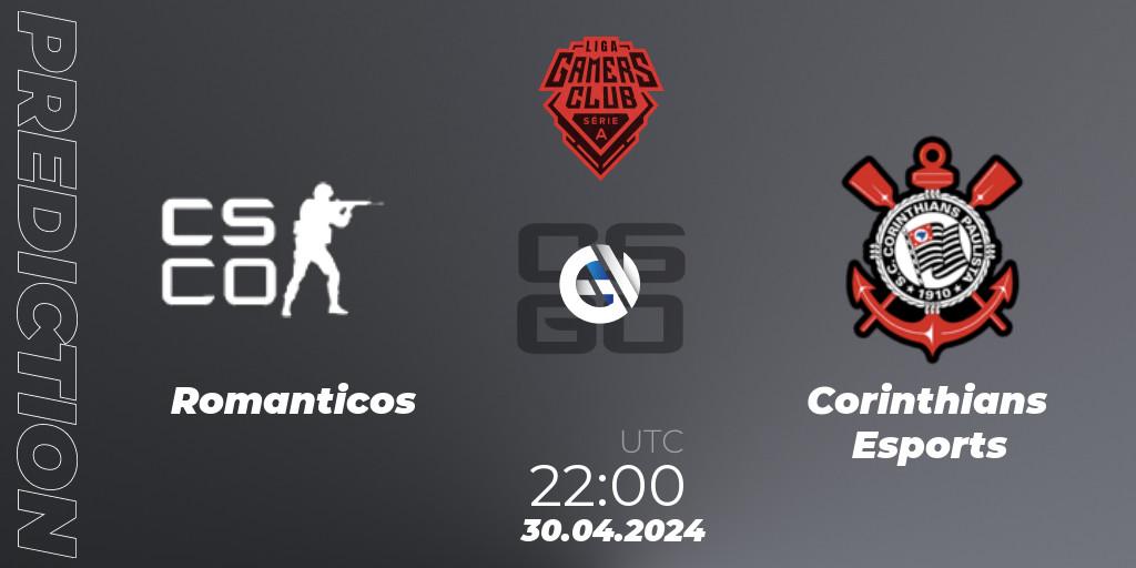 Romanticos vs Corinthians Esports: Match Prediction. 30.04.24, CS2 (CS:GO), Gamers Club Liga Série A: April 2024