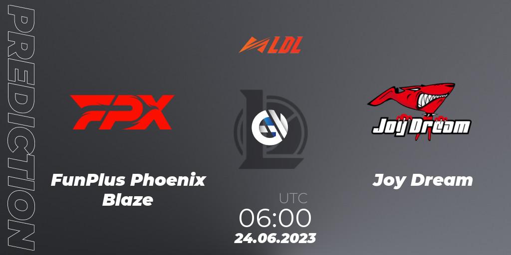 FunPlus Phoenix Blaze vs Joy Dream: Match Prediction. 24.06.23, LoL, LDL 2023 - Regular Season - Stage 3