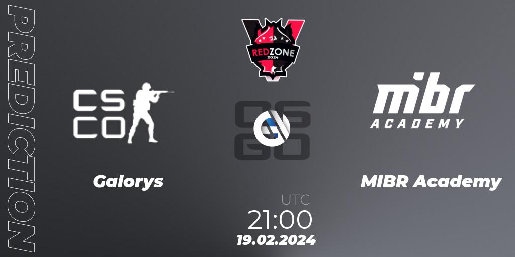 Galorys vs MIBR Academy: Match Prediction. 22.02.2024 at 21:00, Counter-Strike (CS2), RedZone PRO League Season 1