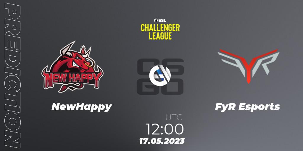 NewHappy vs FyR Esports: Match Prediction. 17.05.2023 at 12:00, Counter-Strike (CS2), ESL Challenger League Season 45: Asia-Pacific
