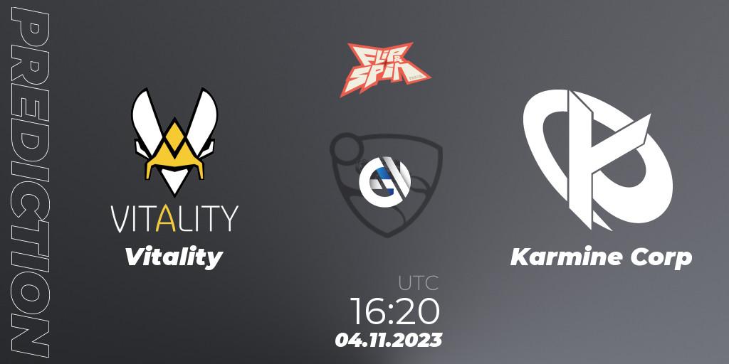 Vitality vs Karmine Corp: Match Prediction. 04.11.2023 at 16:25, Rocket League, Flip & Spin - Finals