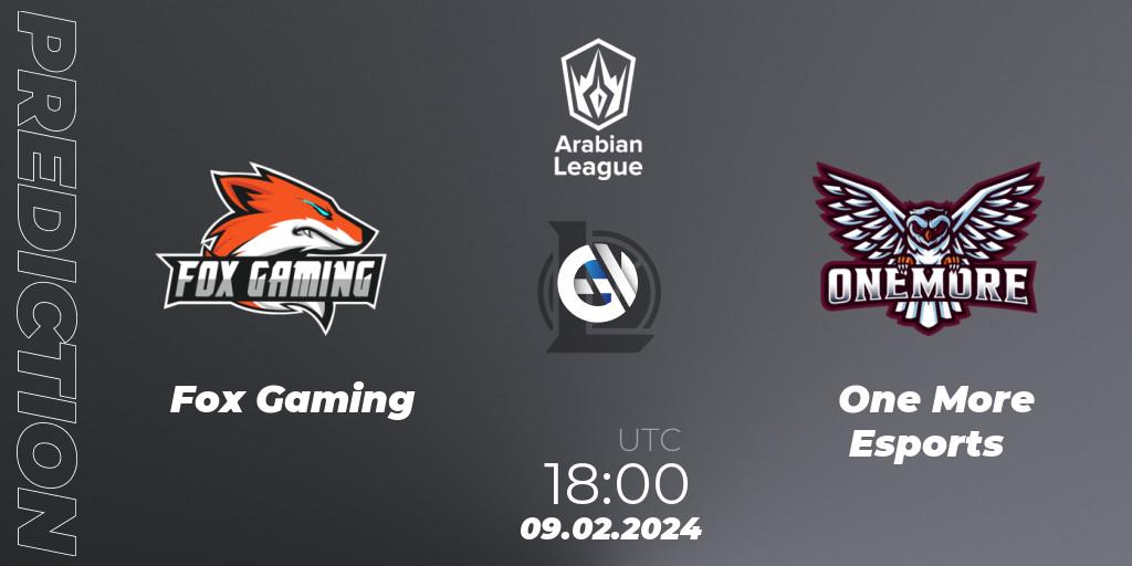 Fox Gaming vs One More Esports: Match Prediction. 09.02.2024 at 18:00, LoL, Arabian League Spring 2024