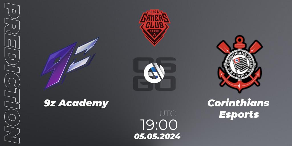 9z Academy vs Corinthians Esports: Match Prediction. 05.05.2024 at 19:00, Counter-Strike (CS2), Gamers Club Liga Série A: April 2024