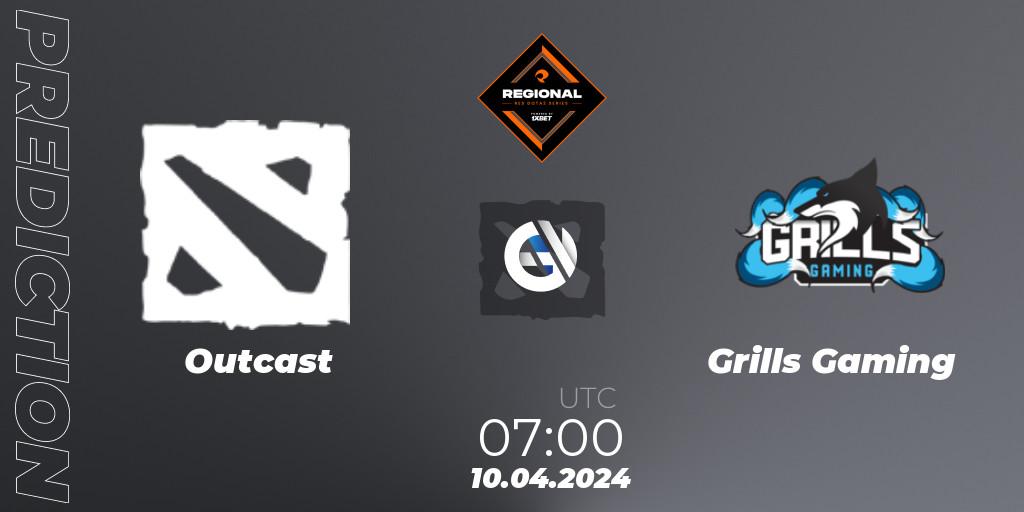 Outcast vs Grills Gaming: Match Prediction. 10.04.2024 at 07:00, Dota 2, RES Regional Series: SEA #2