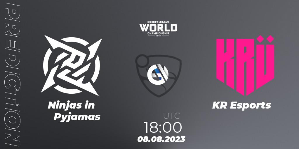 Ninjas in Pyjamas vs KRÜ Esports: Match Prediction. 08.08.23, Rocket League, Rocket League Championship Series 2022-23 - World Championship Group Stage