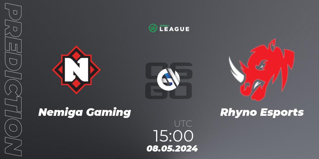 Nemiga Gaming vs Rhyno Esports: Match Prediction. 08.05.2024 at 15:00, Counter-Strike (CS2), ESEA Season 49: Advanced Division - Europe