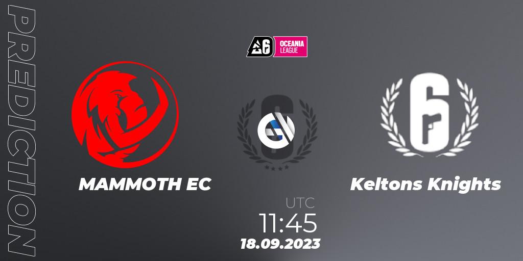 MAMMOTH EC vs Keltons Knights: Match Prediction. 04.10.2023 at 10:45, Rainbow Six, Oceania League 2023 - Stage 2