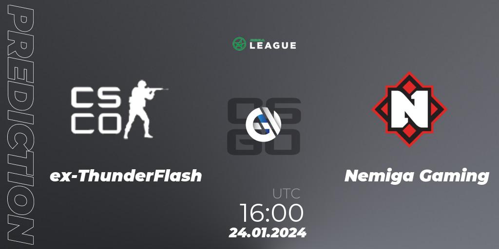 ex-ThunderFlash vs Nemiga Gaming: Match Prediction. 24.01.2024 at 16:00, Counter-Strike (CS2), ESEA Season 48: Advanced Division - Europe