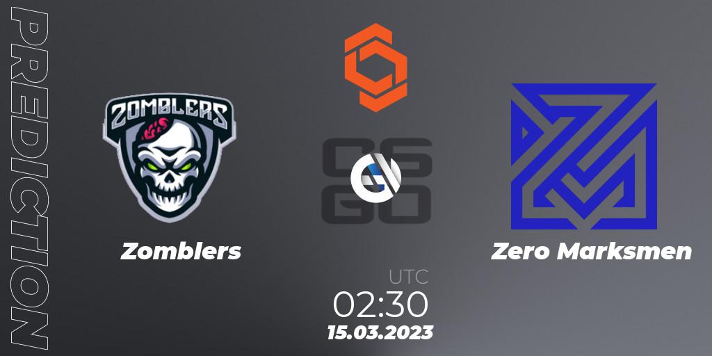 Zomblers vs Zero Marksmen: Match Prediction. 15.03.2023 at 02:30, Counter-Strike (CS2), CCT North America Series #4