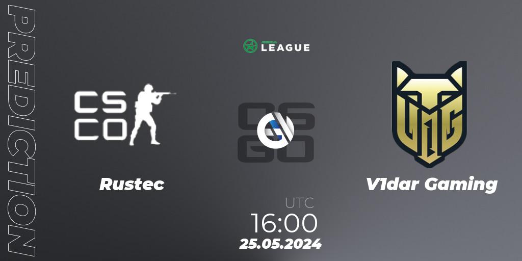 Rustec vs V1dar Gaming: Match Prediction. 25.05.2024 at 16:00, Counter-Strike (CS2), ESEA Season 49: Advanced Division - Europe