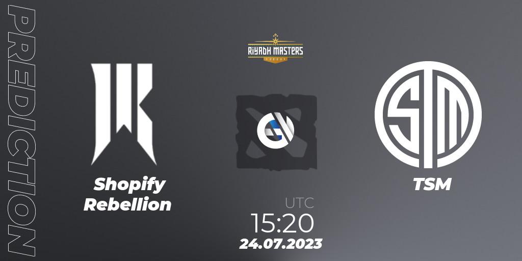 Shopify Rebellion vs TSM: Match Prediction. 24.07.23, Dota 2, Riyadh Masters 2023 - Group Stage