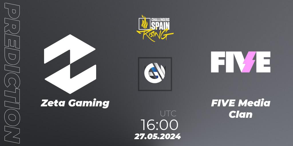Zeta Gaming vs FIVE Media Clan: Match Prediction. 27.05.2024 at 16:00, VALORANT, VALORANT Challengers 2024 Spain: Rising Split 2