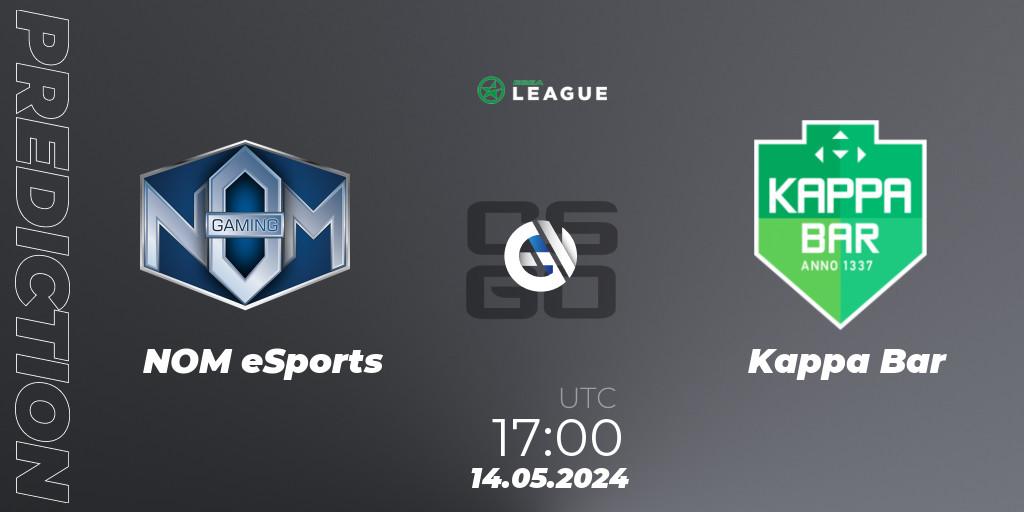 NOM eSports vs Kappa Bar: Match Prediction. 14.05.2024 at 17:00, Counter-Strike (CS2), ESEA Season 49: Advanced Division - Europe