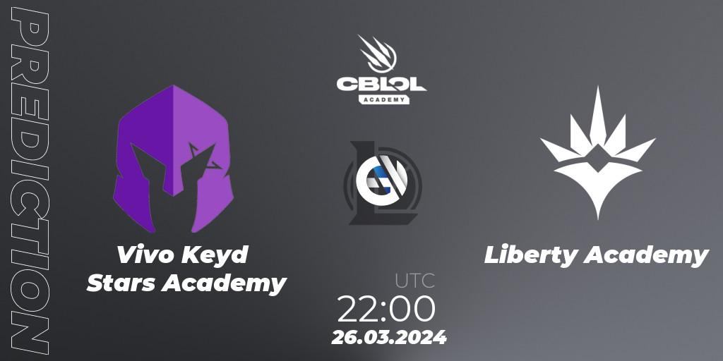Vivo Keyd Stars Academy vs Liberty Academy: Match Prediction. 26.03.2024 at 22:00, LoL, CBLOL Academy Split 1 2024