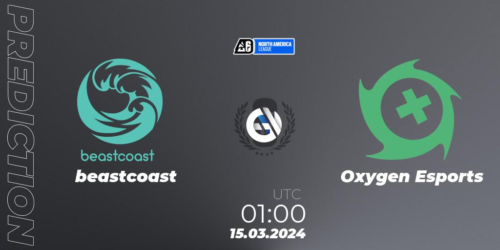beastcoast vs Oxygen Esports: Match Prediction. 22.03.2024 at 01:00, Rainbow Six, North America League 2024 - Stage 1