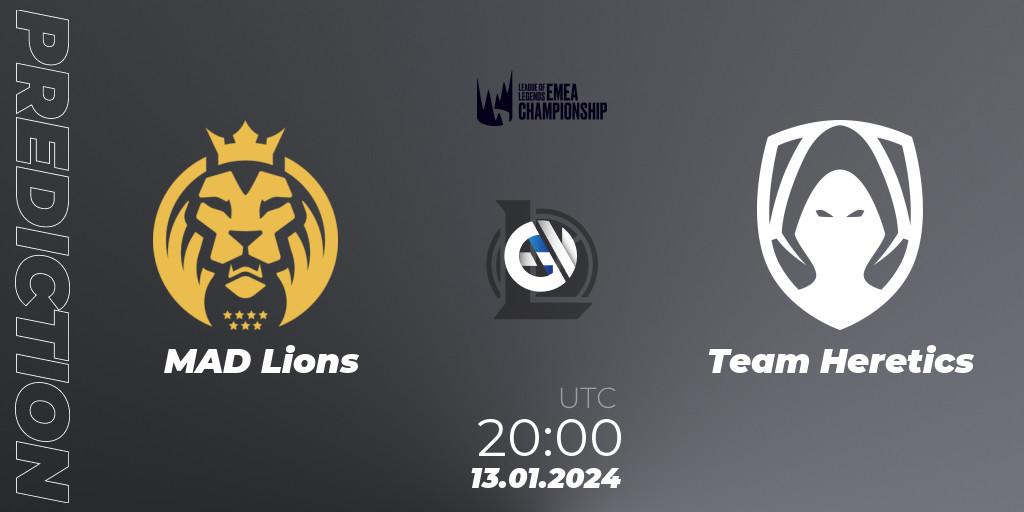 MAD Lions vs Team Heretics: Match Prediction. 13.01.2024 at 20:15, LoL, LEC Winter 2024 - Regular Season