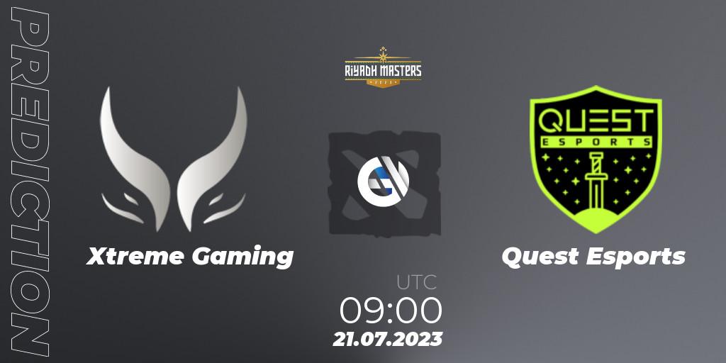 Xtreme Gaming vs PSG Quest: Match Prediction. 21.07.2023 at 09:10, Dota 2, Riyadh Masters 2023 - Group Stage