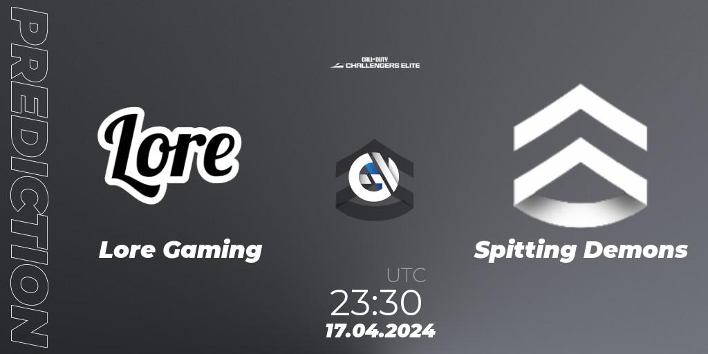 Lore Gaming vs Spitting Demons: Match Prediction. 24.04.2024 at 21:30, Call of Duty, Call of Duty Challengers 2024 - Elite 2: NA