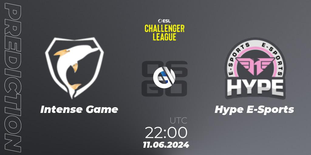 Intense Game vs Hype E-Sports: Match Prediction. 11.06.2024 at 22:00, Counter-Strike (CS2), ESL Challenger League Season 47 Relegation: South America