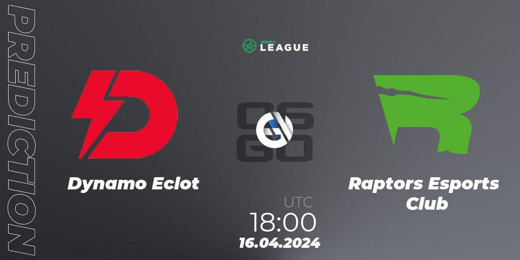 Dynamo Eclot vs Raptors Esports Club: Match Prediction. 16.04.2024 at 18:00, Counter-Strike (CS2), ESEA Season 49: Advanced Division - Europe