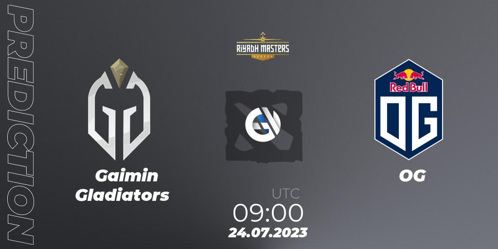 Gaimin Gladiators vs OG: Match Prediction. 24.07.23, Dota 2, Riyadh Masters 2023 - Group Stage