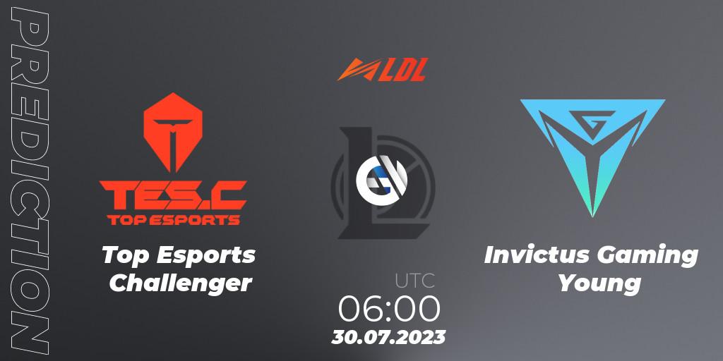 Top Esports Challenger vs Invictus Gaming Young: Match Prediction. 30.07.2023 at 06:00, LoL, LDL 2023 - Playoffs
