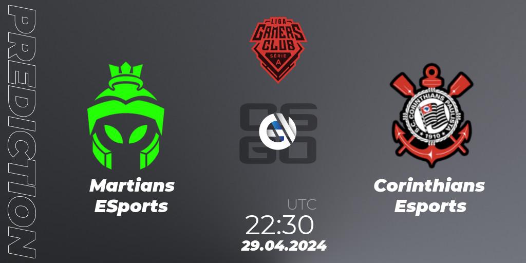 Martians ESports vs Corinthians Esports: Match Prediction. 01.05.2024 at 22:00, Counter-Strike (CS2), Gamers Club Liga Série A: April 2024