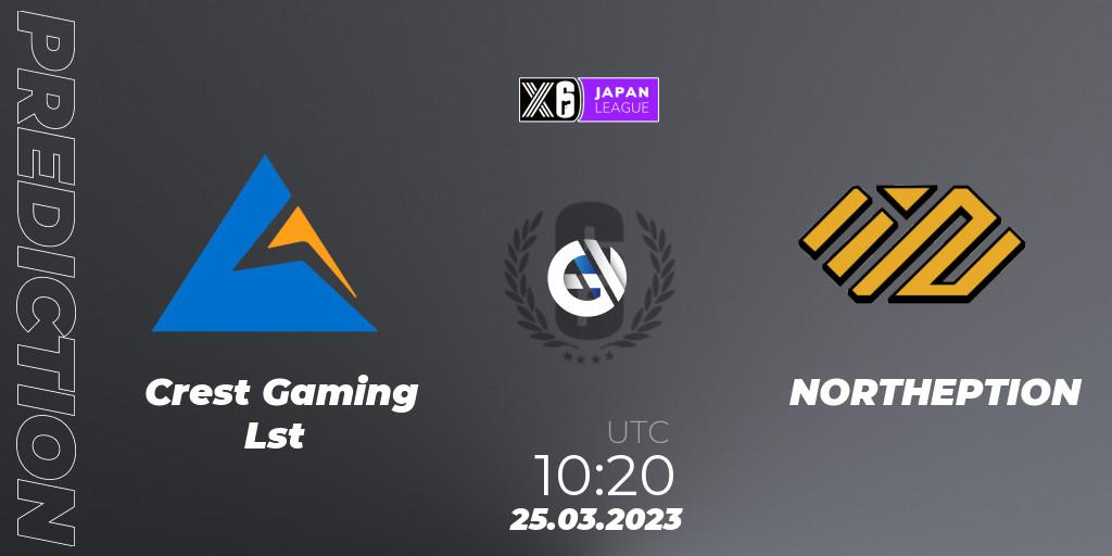 Crest Gaming Lst vs NORTHEPTION: Match Prediction. 25.03.23, Rainbow Six, Japan League 2023 - Stage 1