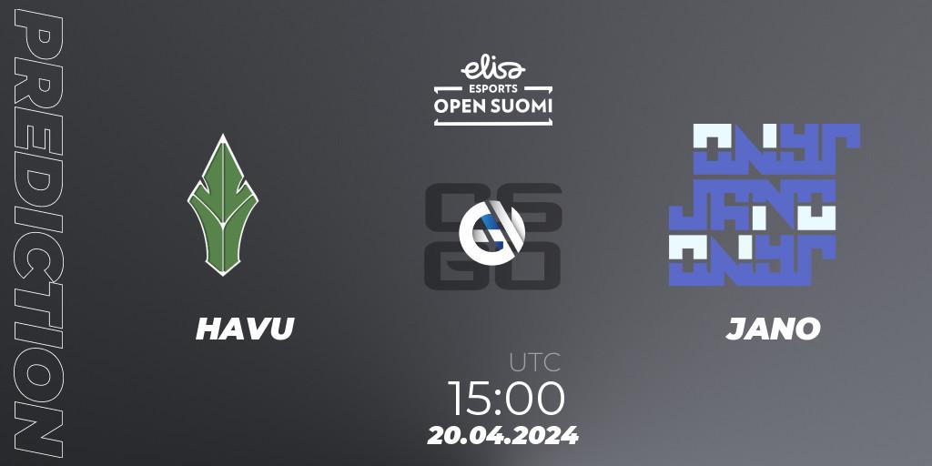 HAVU vs JANO: Match Prediction. 20.04.24, CS2 (CS:GO), Elisa Open Suomi Season 6