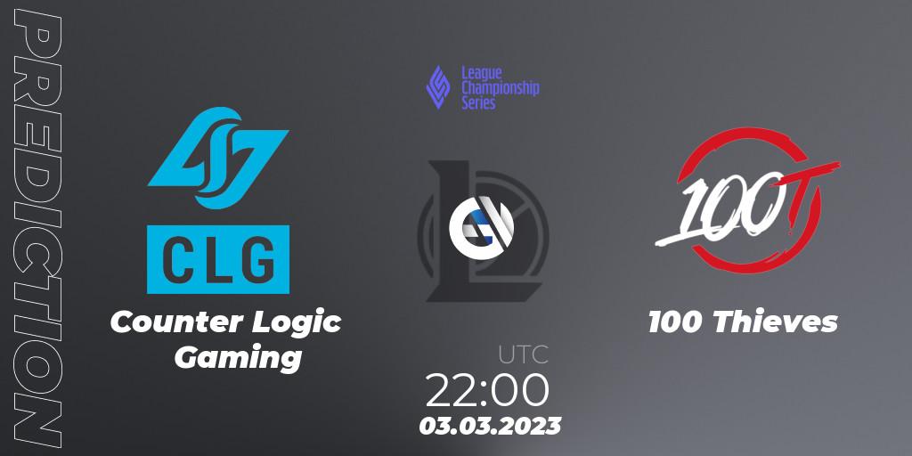Counter Logic Gaming vs 100 Thieves: Match Prediction. 03.03.23, LoL, LCS Spring 2023 - Group Stage