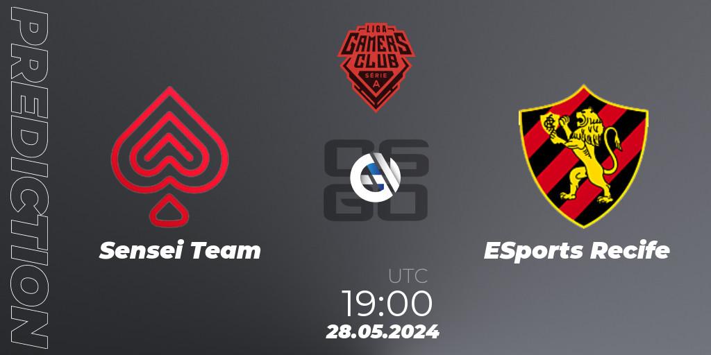 Sensei Team vs ESports Recife: Match Prediction. 28.05.2024 at 19:00, Counter-Strike (CS2), Gamers Club Liga Série A: May 2024