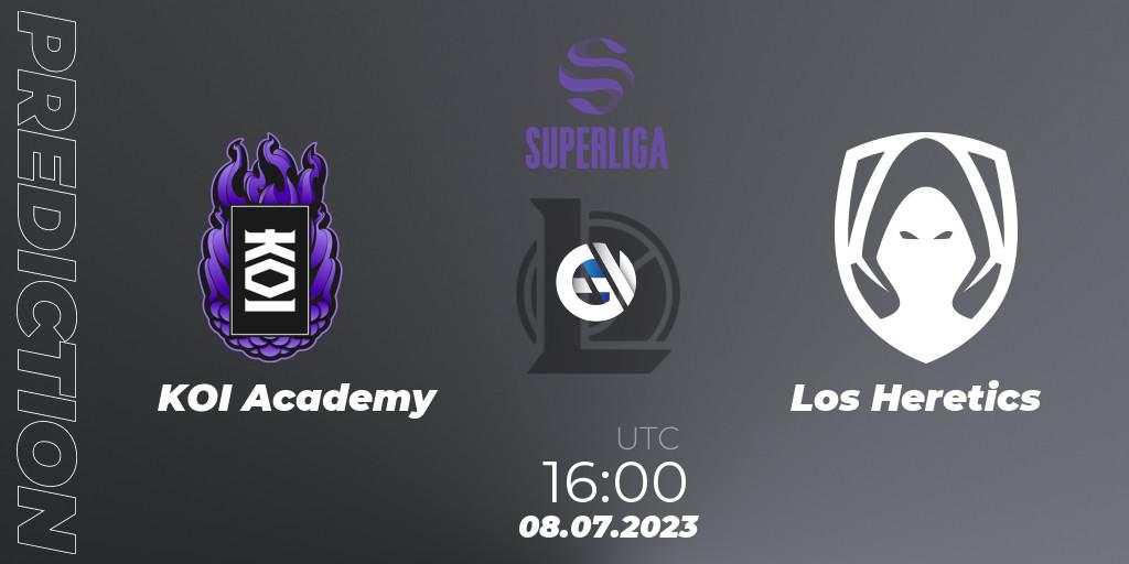 KOI Academy vs Los Heretics: Match Prediction. 08.07.2023 at 17:00, LoL, Superliga Summer 2023 - Group Stage