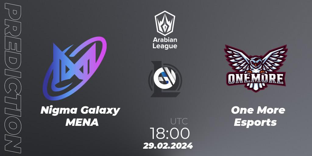 Nigma Galaxy MENA vs One More Esports: Match Prediction. 29.02.24, LoL, Arabian League Spring 2024