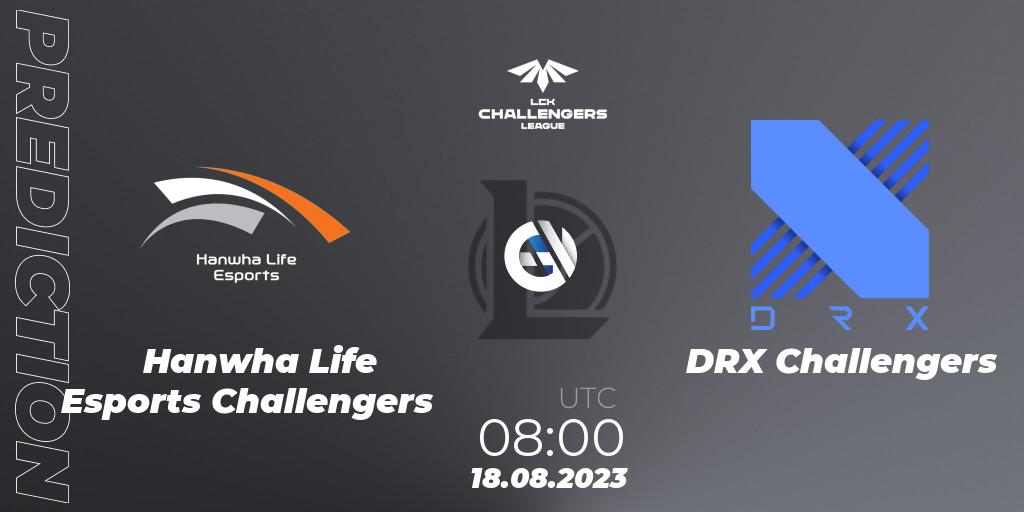 Hanwha Life Esports Challengers vs DRX Challengers: Match Prediction. 18.08.2023 at 08:00, LoL, LCK Challengers League 2023 Summer - Playoffs
