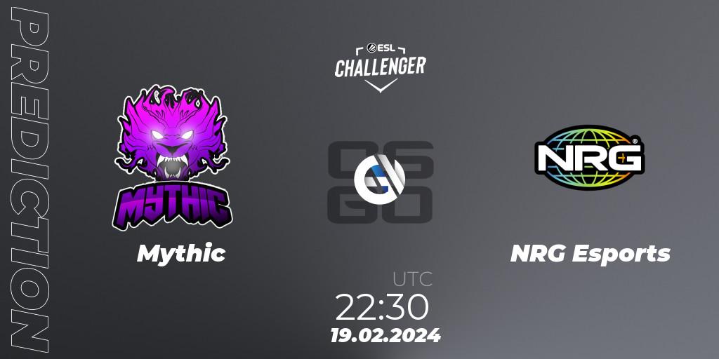 Mythic vs NRG Esports: Match Prediction. 19.02.2024 at 22:30, Counter-Strike (CS2), ESL Challenger #56: North American Closed Qualifier