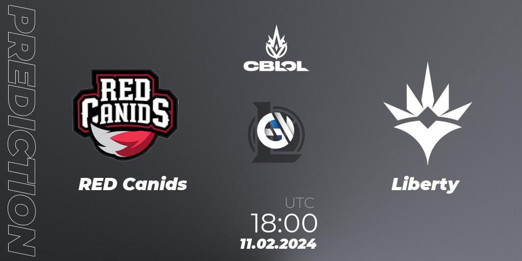 RED Canids vs Liberty: Match Prediction. 11.02.2024 at 18:00, LoL, CBLOL Split 1 2024 - Group Stage