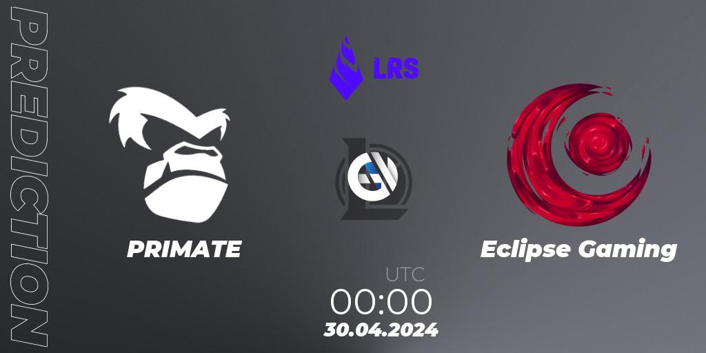 PRIMATE vs Eclipse Gaming: Match Prediction. 30.04.24, LoL, Liga Regional Sur 2024
