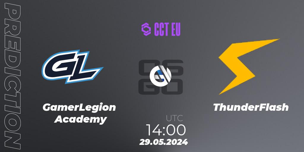 GamerLegion Academy vs ThunderFlash: Match Prediction. 29.05.2024 at 14:00, Counter-Strike (CS2), CCT Season 2 Europe Series 5 Closed Qualifier