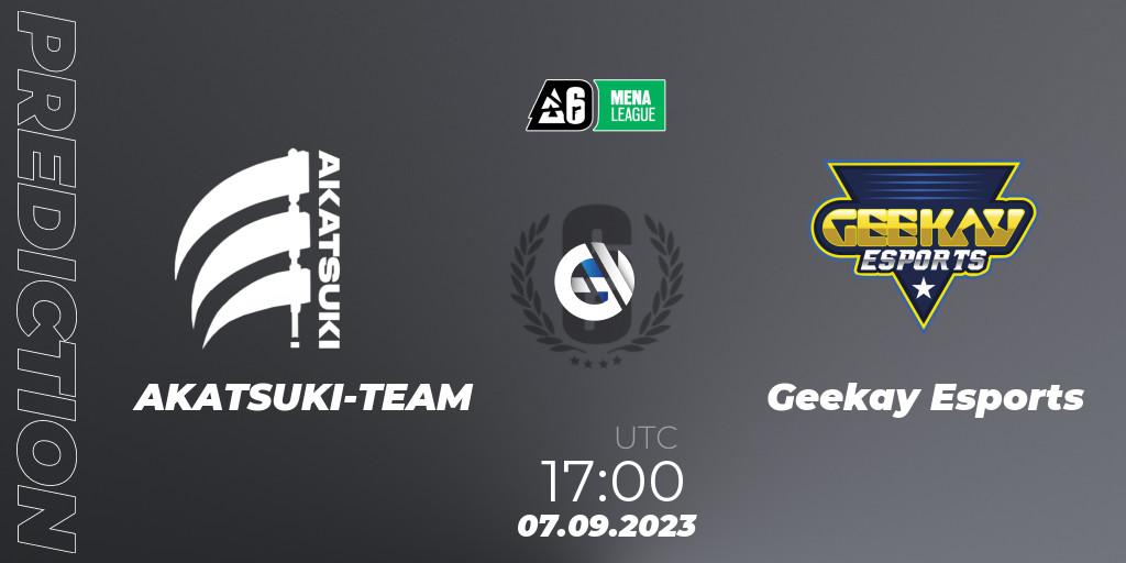 AKATSUKI-TEAM vs Geekay Esports: Match Prediction. 07.09.2023 at 17:00, Rainbow Six, MENA League 2023 - Stage 2