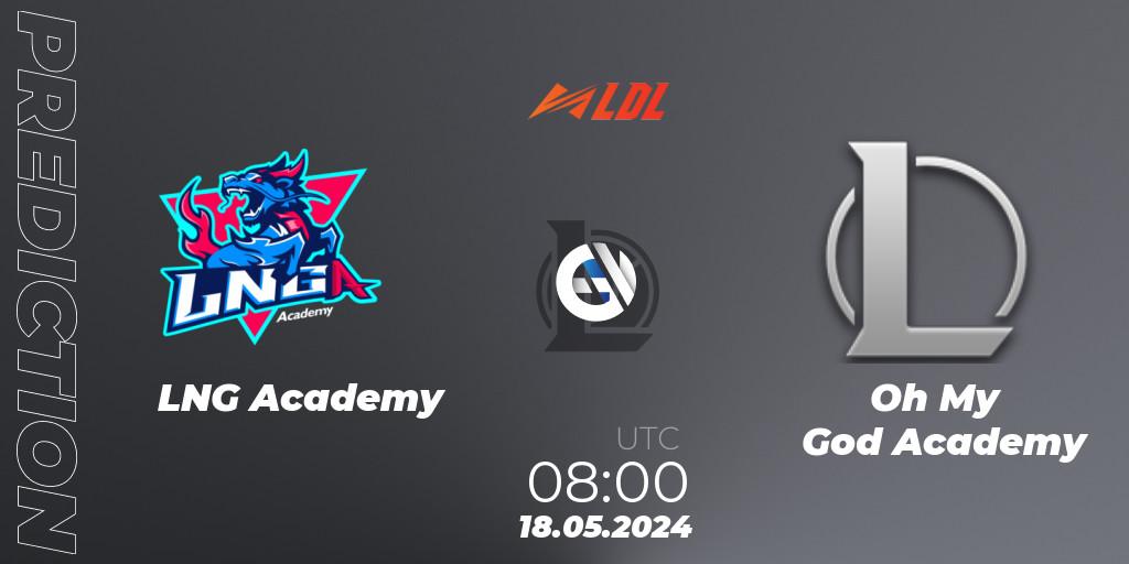LNG Academy vs Oh My God Academy: Match Prediction. 18.05.2024 at 08:00, LoL, LDL 2024 - Stage 2