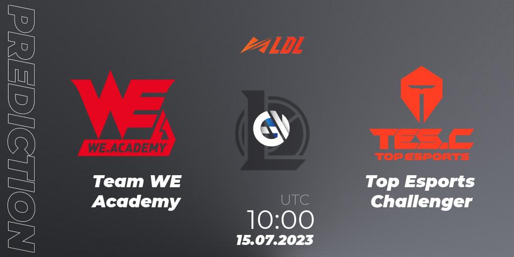 Team WE Academy vs Top Esports Challenger: Match Prediction. 15.07.2023 at 11:00, LoL, LDL 2023 - Regular Season - Stage 3